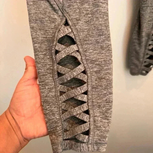 Lululemon Pure Practice Pants Leggings High Rise Lattice Tights Heathered Grey 6 - Picture 9 of 13